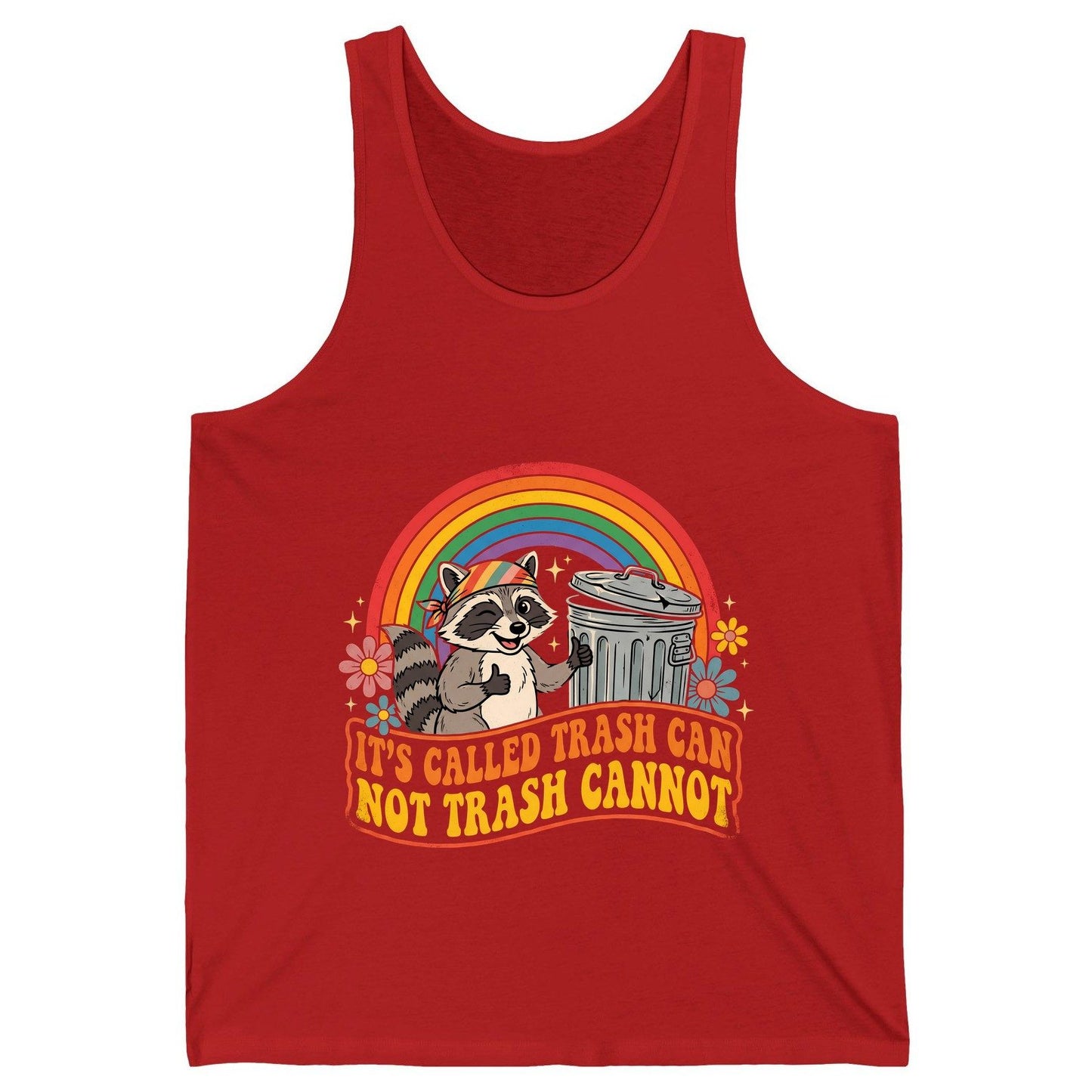 It's Called Trash Can Not Trash Cannot raccoon Tank Top Red product mockup