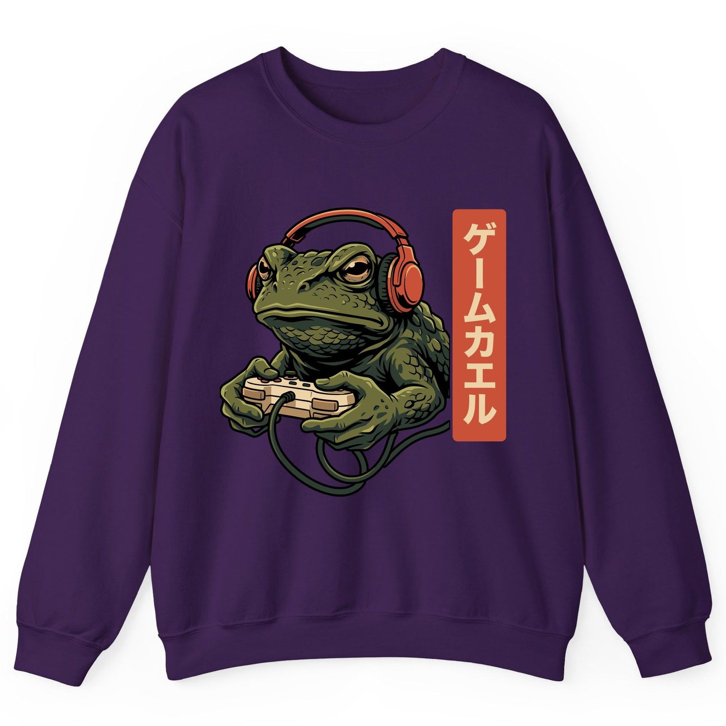 ゲームカエル gaming toad Sweatshirt Purple product mockup
