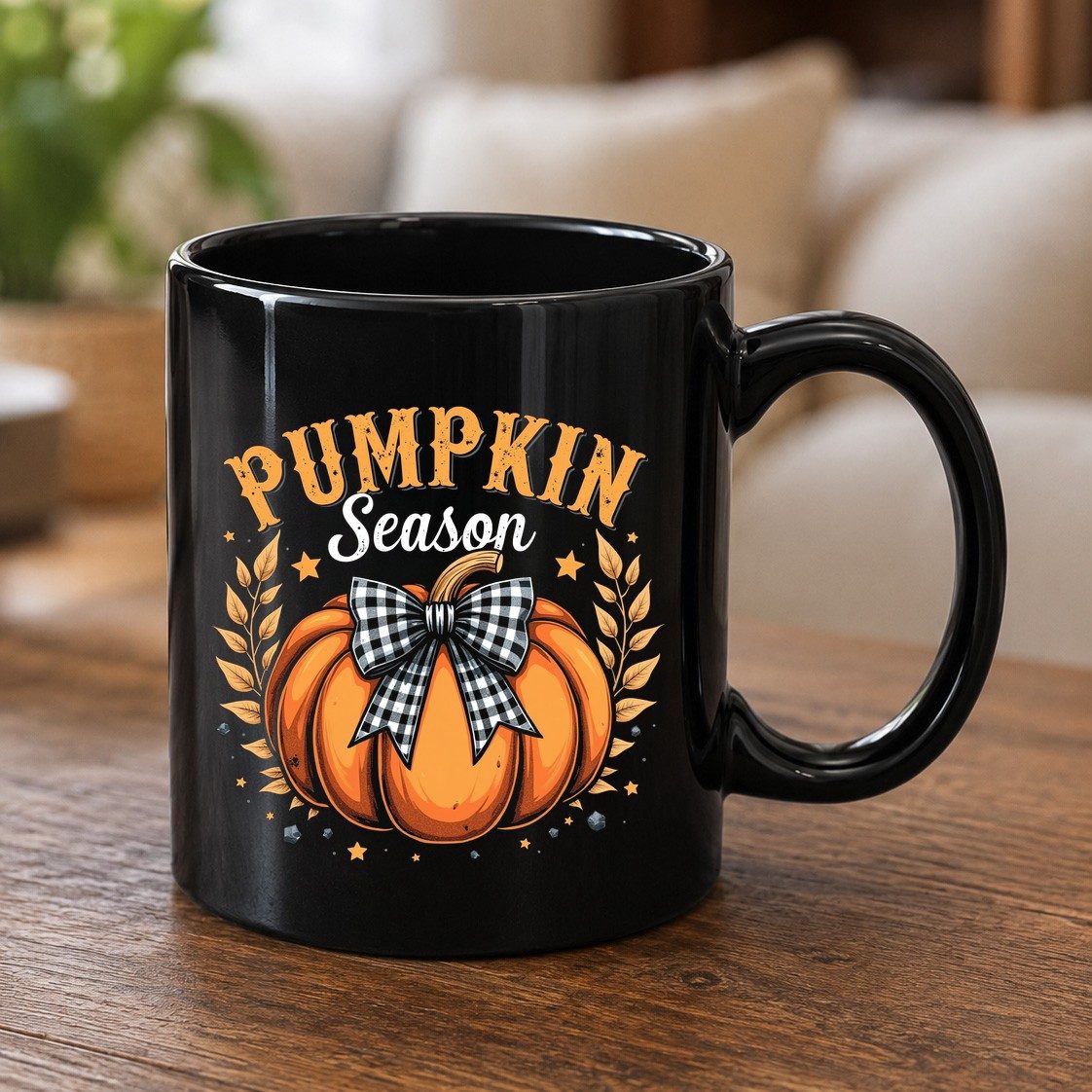 Pumpkin Season fall Black Mug Black product mockup