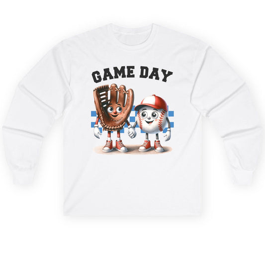 Game Day baseball Long Sleeve Tee White product mockup