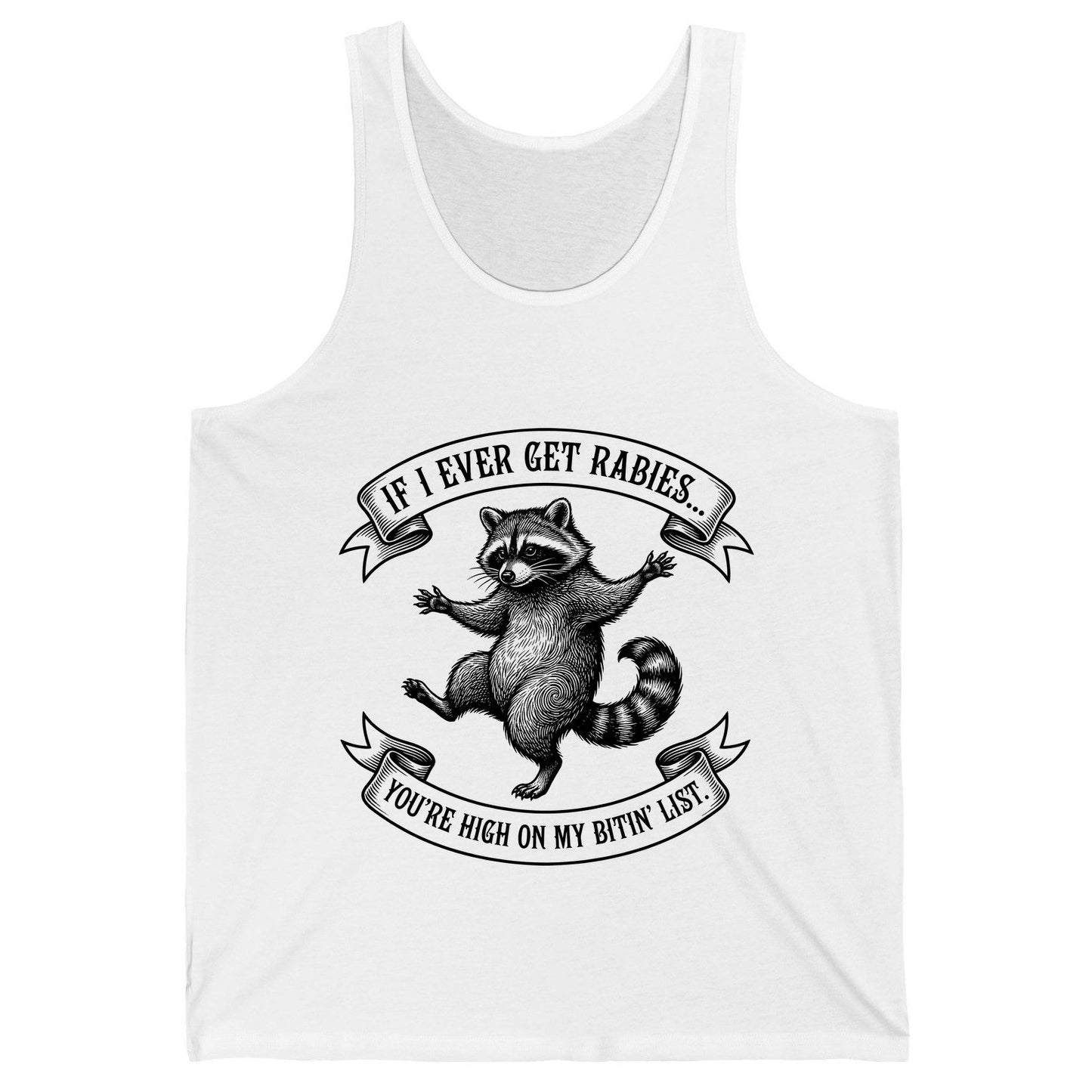 Subtle Raccoon Sketch raccoon Tank Top White product mockup