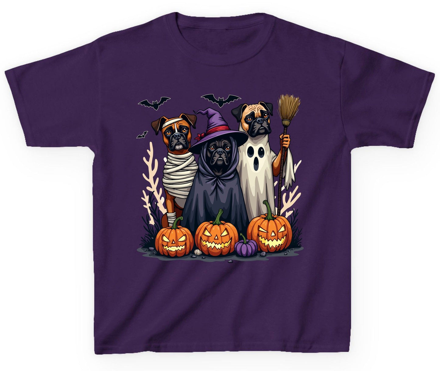 Halloween Dogs in Costume Halloween dogs Youth T-Shirt Purple product mockup