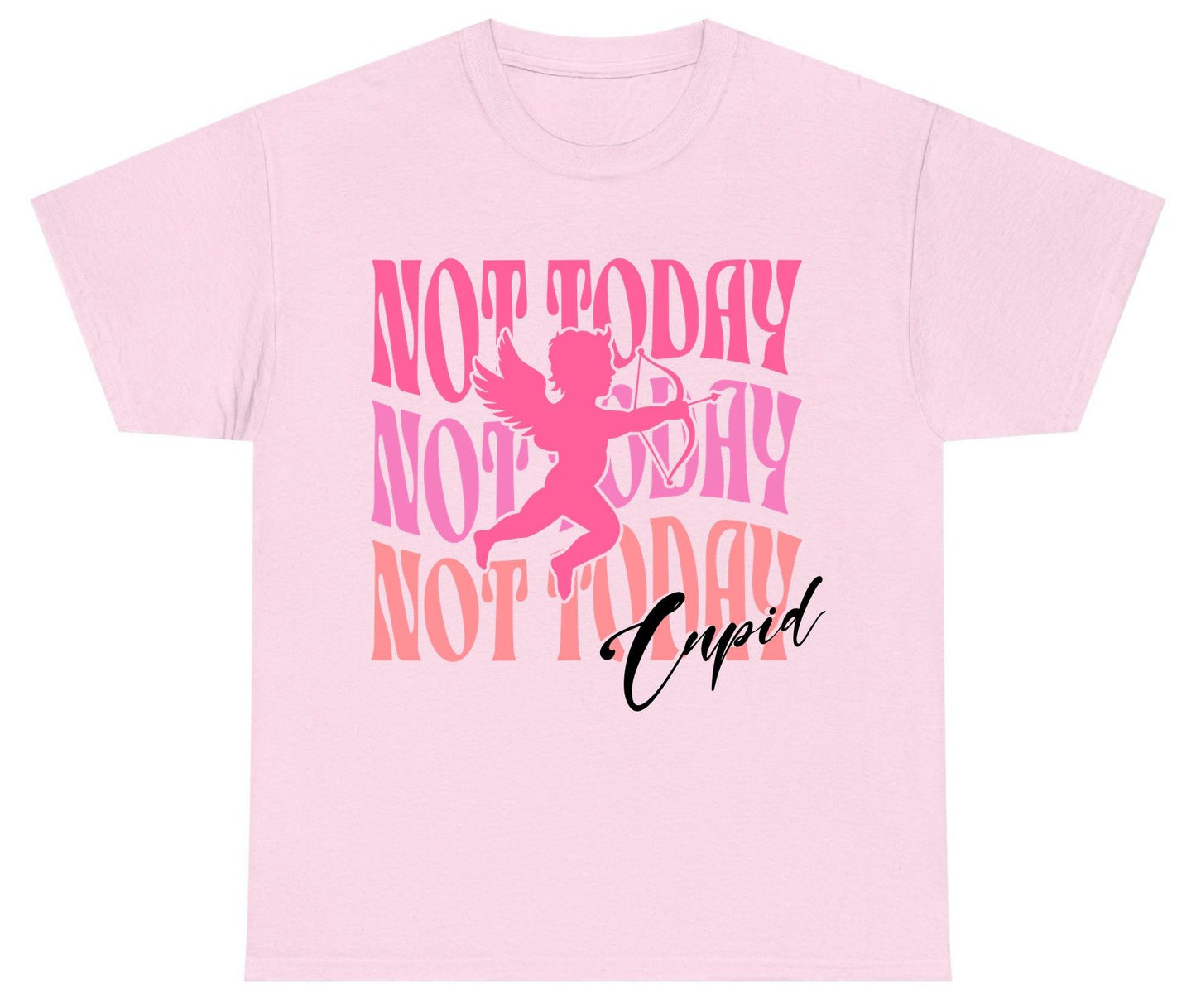 Not Today Not Today Not Today Cupid anti-Valentine's Day Youth T-Shirt Light Pink product mockup