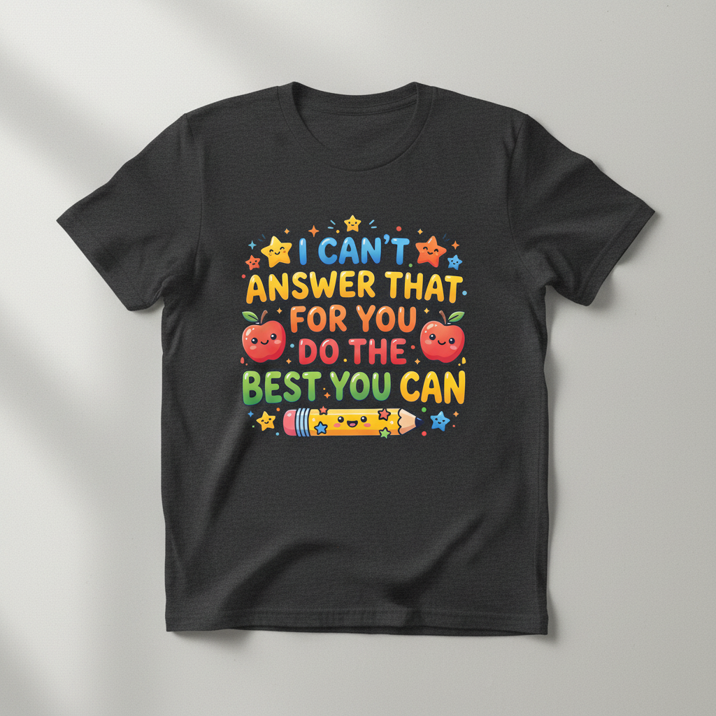 I Can't Answer That For You Cute Teacher Saying T-Shirt - Dark Heather