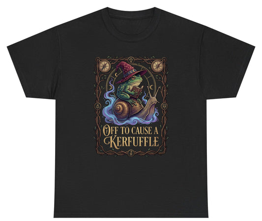 Off to Cause a Kerfuffle frog wizard Youth T-Shirt Black product mockup