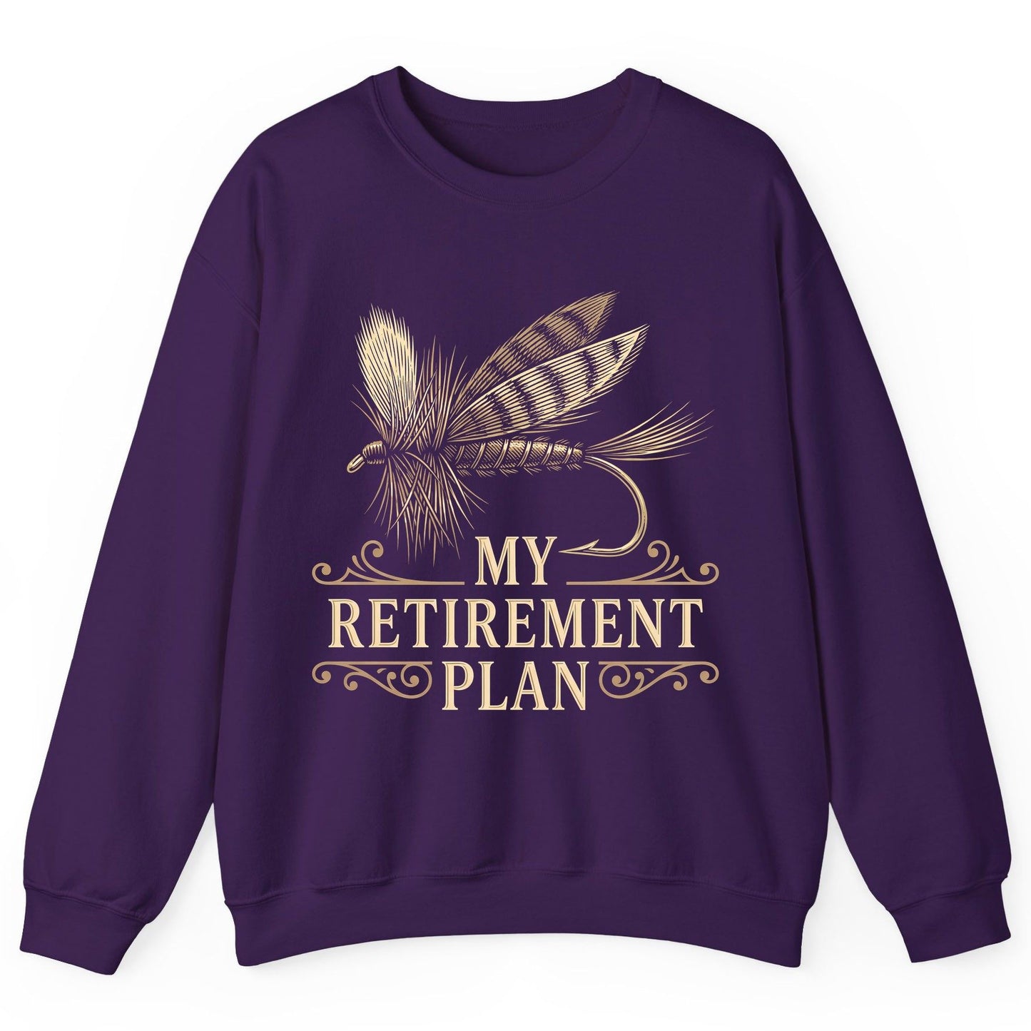 My Retirement Plan fly fishing Sweatshirt Purple product mockup