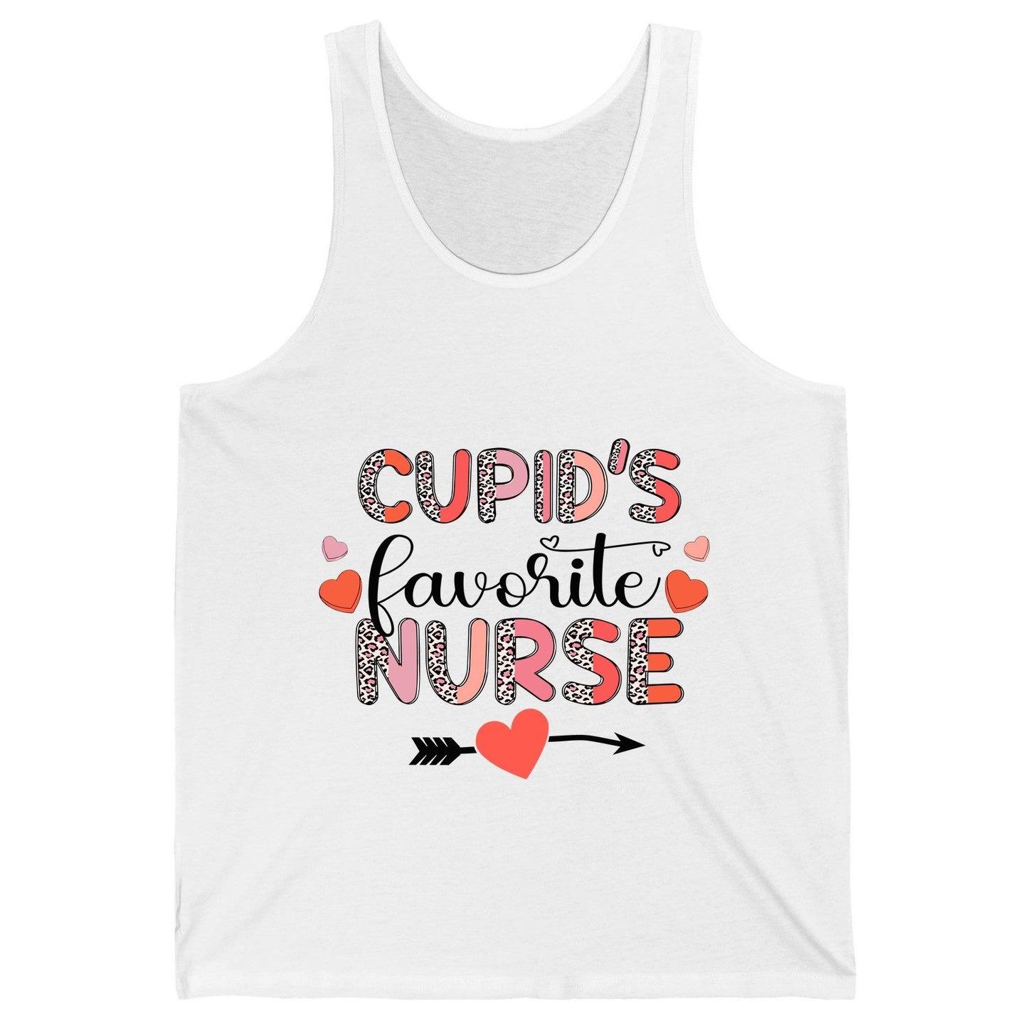 Cupid's Favorite Nurse nurse Tank Top White product mockup