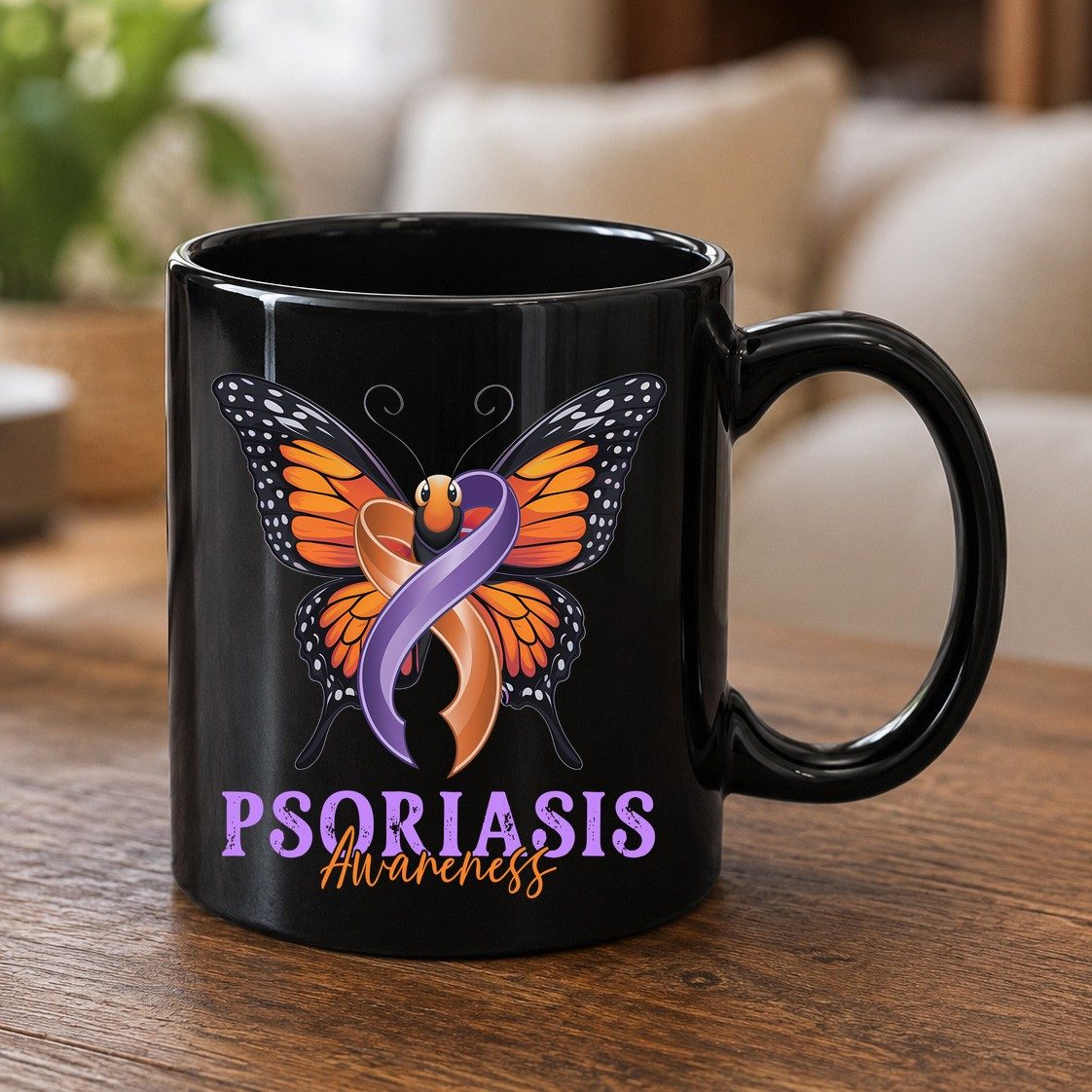 Psoriasis Awareness psoriasis awareness Black Mug Black product mockup
