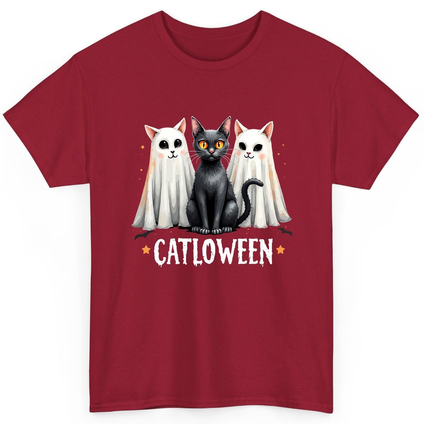 Catloween Halloween cats T-Shirt Cardinal Red product mockup