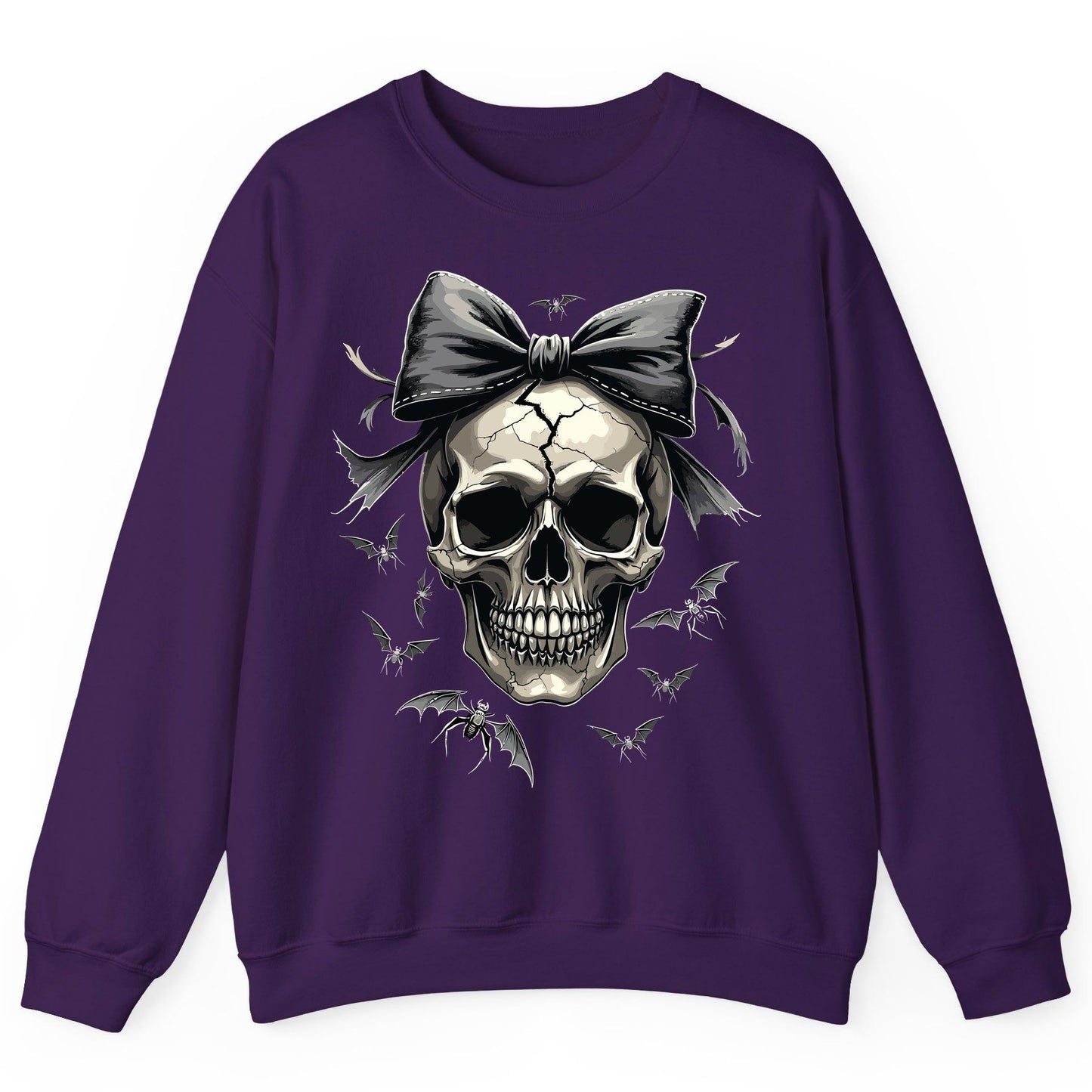 Gothic Skull with Bow gothic skull Sweatshirt Purple product mockup