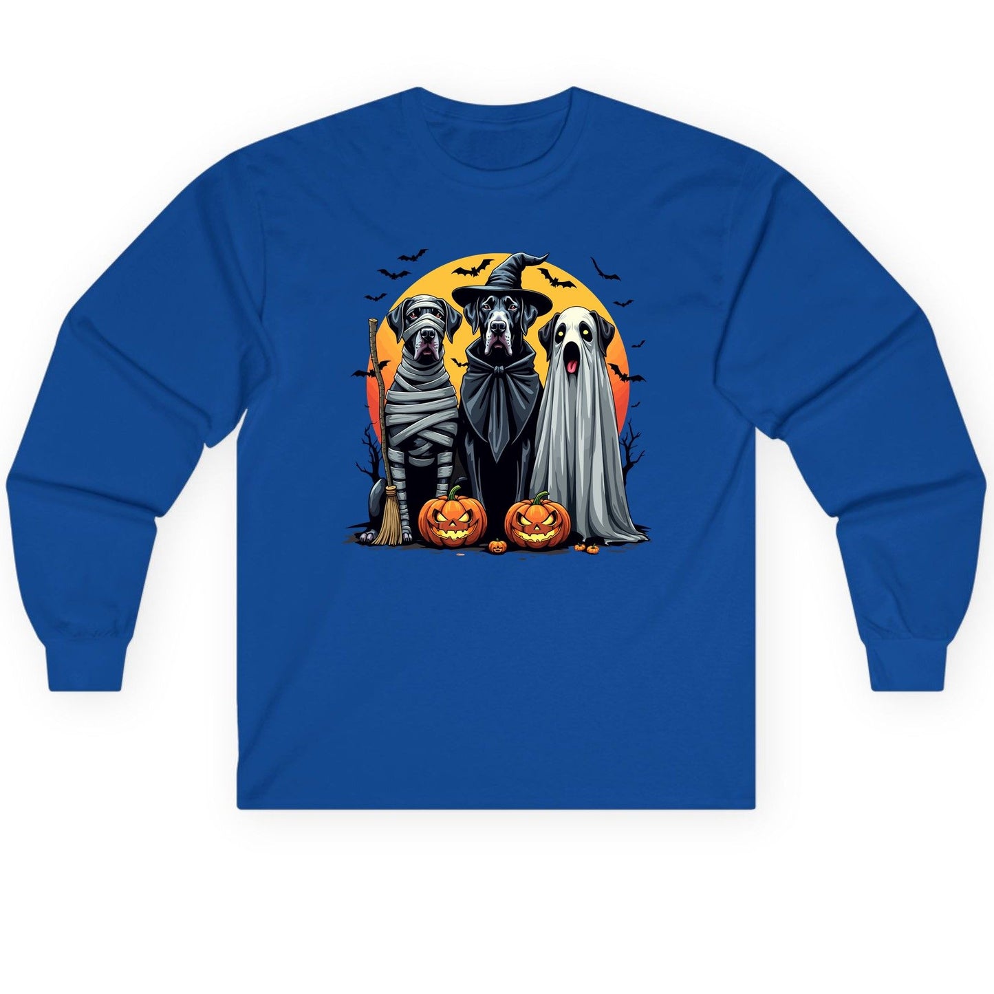 Halloween Dogs in Costumes Halloween dogs Long Sleeve Tee Royal product mockup