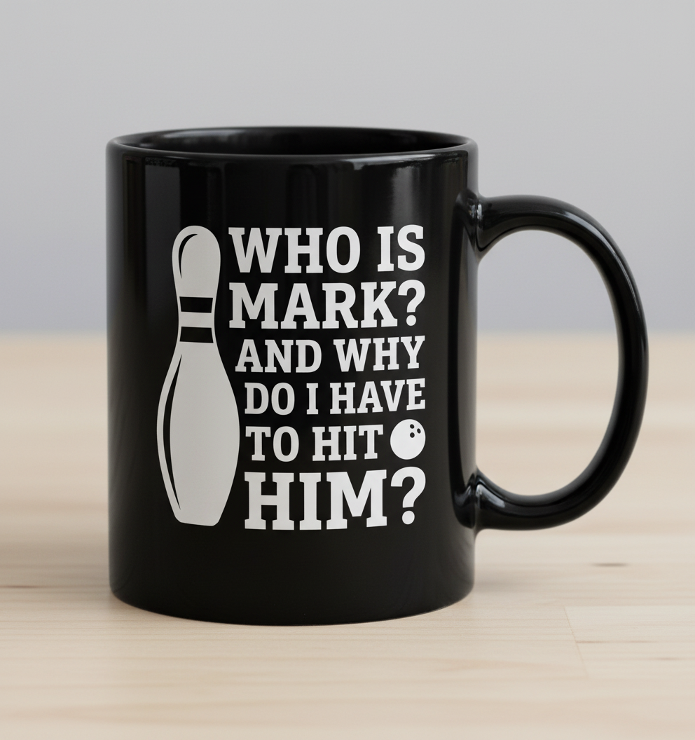 Who Is Mark Bowling Humor Black Mug - Black