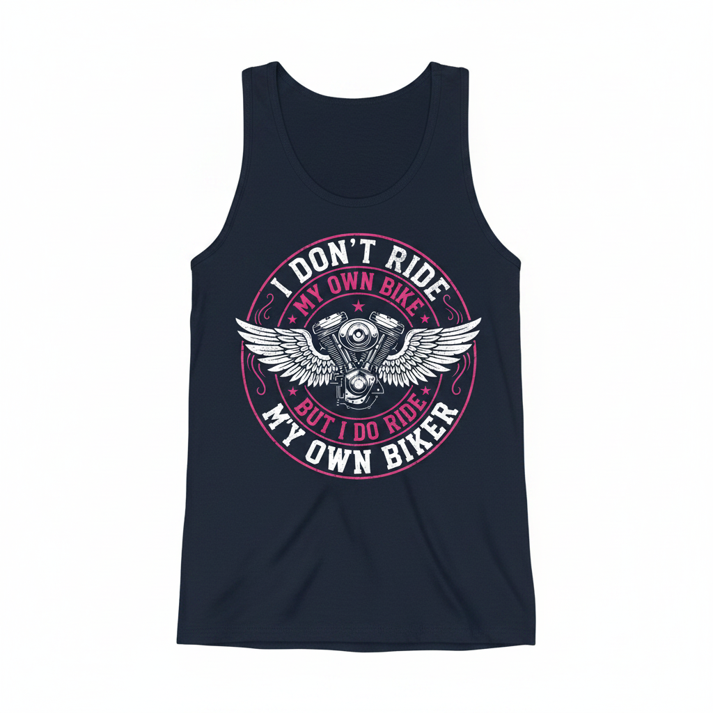 I Don't Ride My Own Bike But I Do Ride My Own Biker Funny Quote Tank Top - Navy