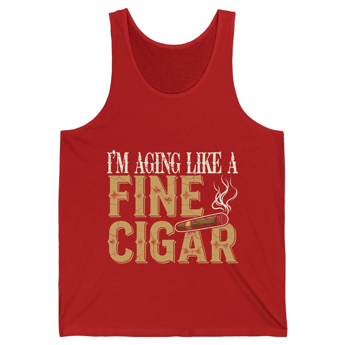 I'm Aging Like a Fine Cigar cigar smoking Tank Top Red product mockup