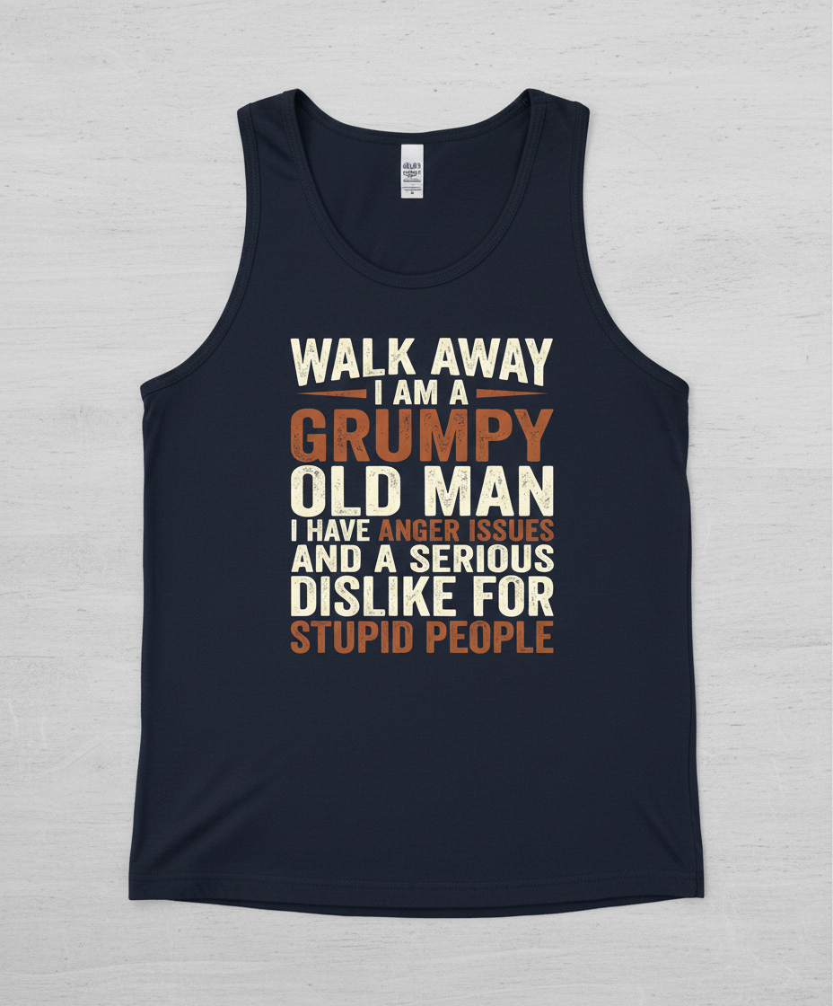 Grumpy Old Man Funny Sarcastic Saying Tank Top - Navy