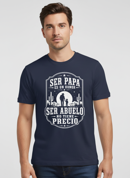 Ser Papá Es Un Honor Ser Abuelo No Tiene Precio Spanish Quote T-Shirt - Navy