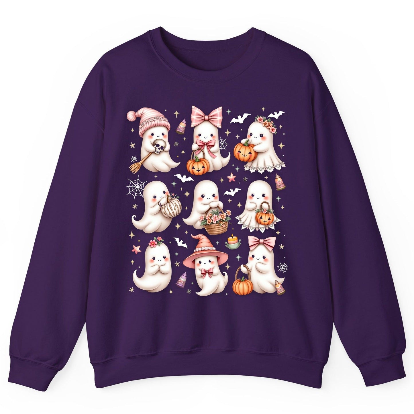 Cute Pink Halloween Ghosts cute Halloween ghosts Sweatshirt Purple product mockup