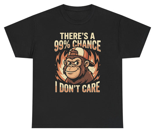 There's a 99% Chance I Don't Care monkey Youth T-Shirt Black product mockup