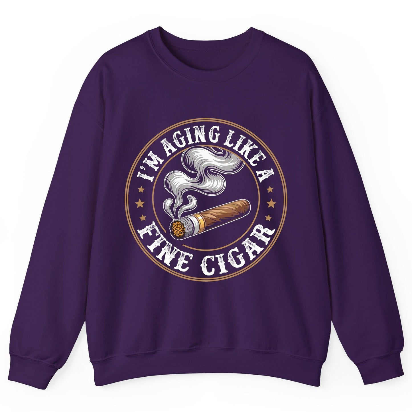 I'm Aging Like a Fine Cigar cigar smoking Sweatshirt Purple product mockup