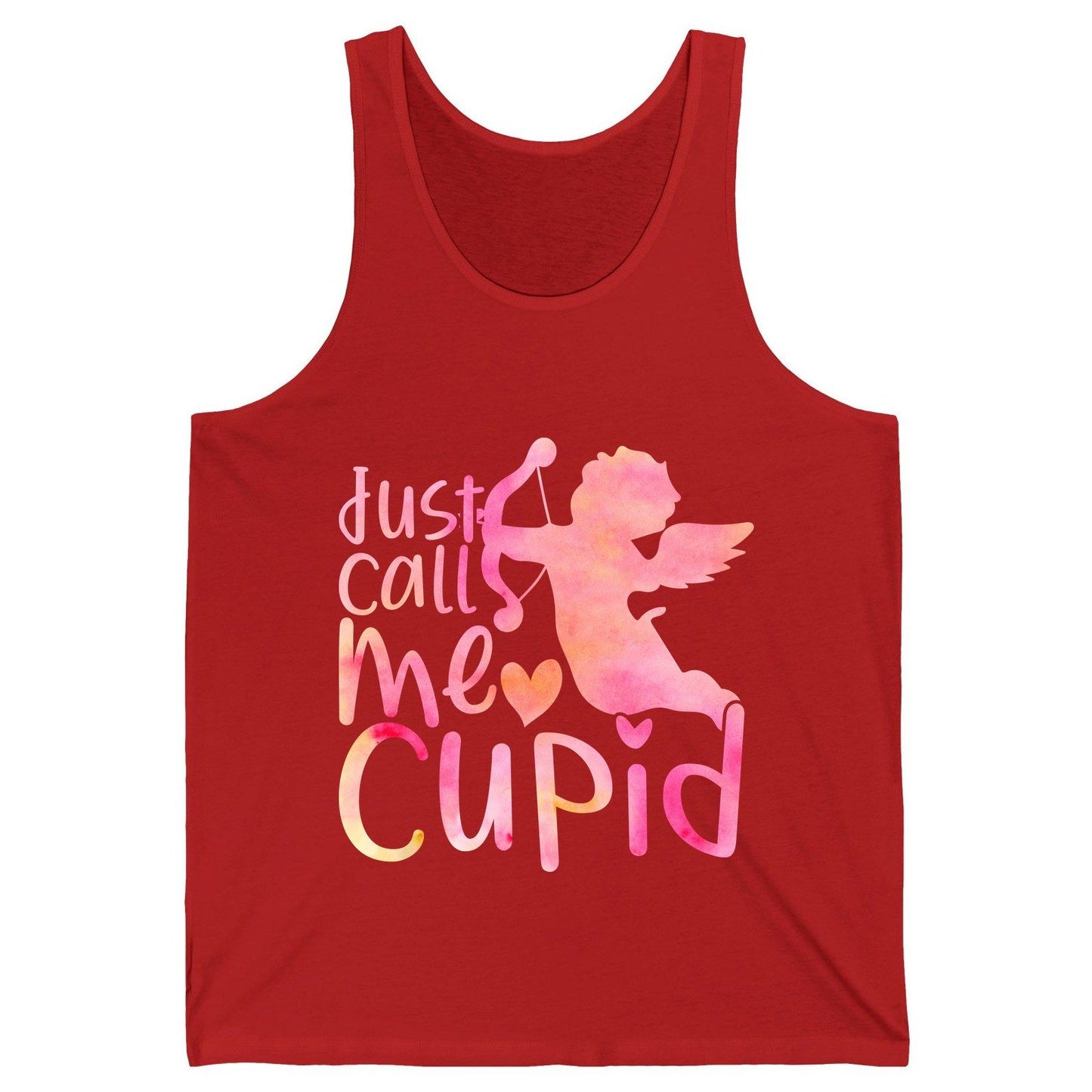 Just Call Me Cupid cupid Tank Top Red product mockup