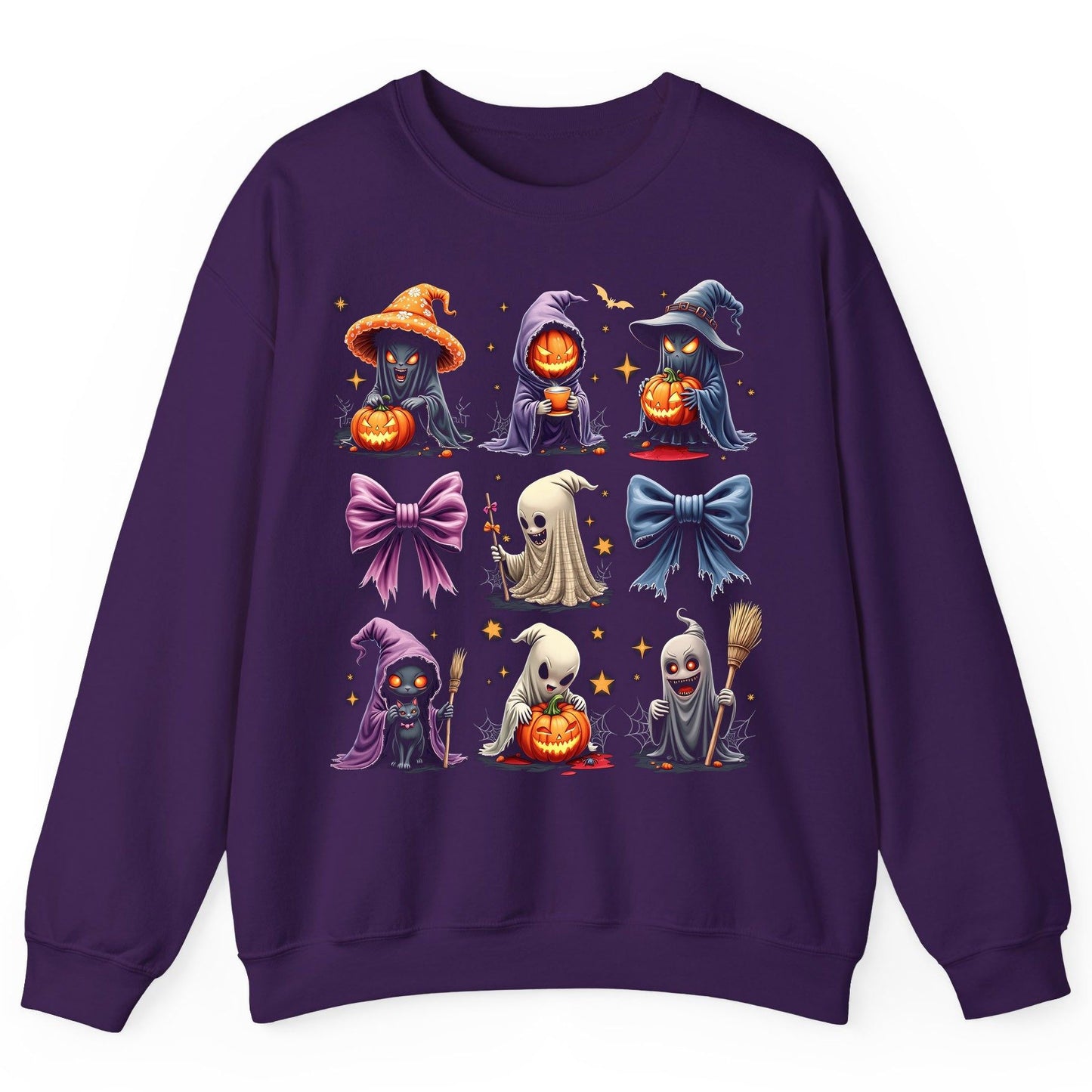 Spooky Cute Halloween Characters Halloween characters Sweatshirt Purple product mockup