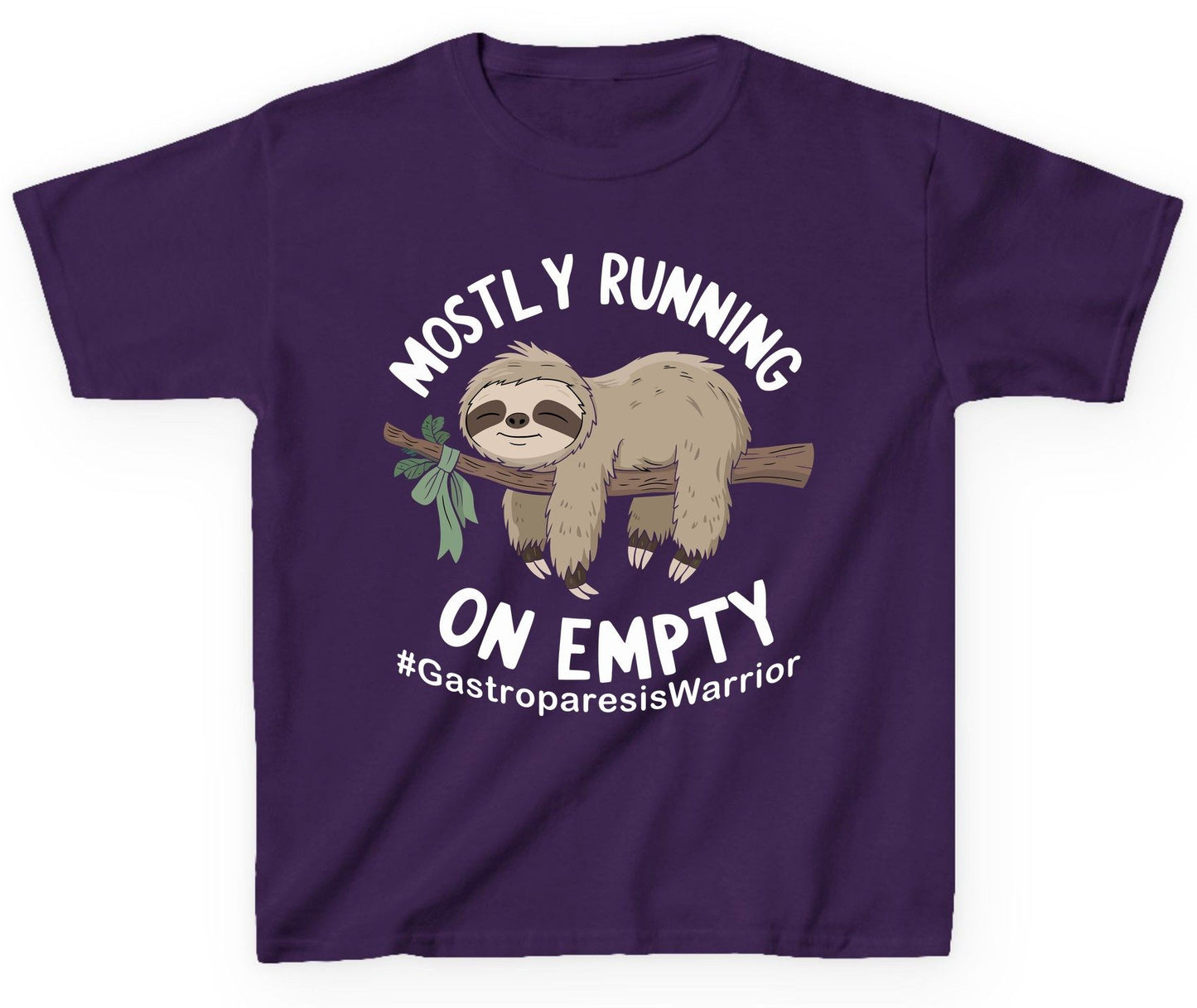 Mostly Running on Empty Gastroparesiswarrior gastroparesis awareness Youth T-Shirt Purple product mockup