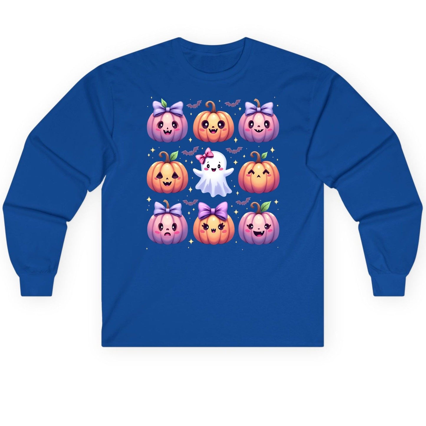 Kawaii Halloween Pumpkins kawaii Halloween Long Sleeve Tee Royal product mockup