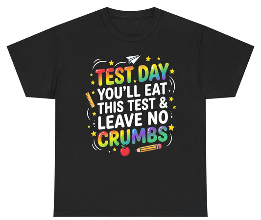Test Day You'll Eat This Test & Leave No Crumbs Testing Youth T-Shirt - product mockup - Black