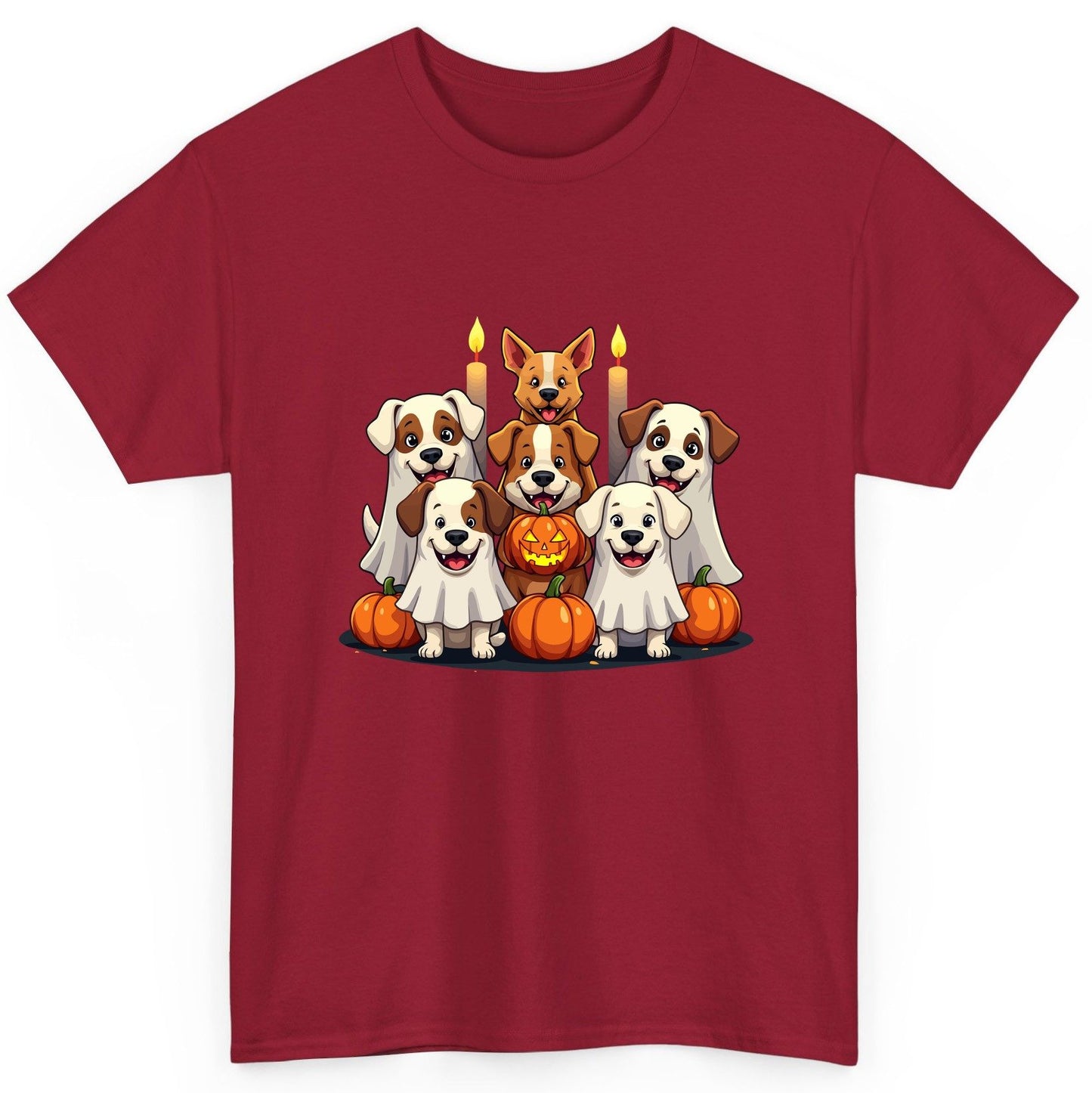 Cute Ghost Dogs Halloween Halloween dogs T-Shirt Cardinal Red product mockup
