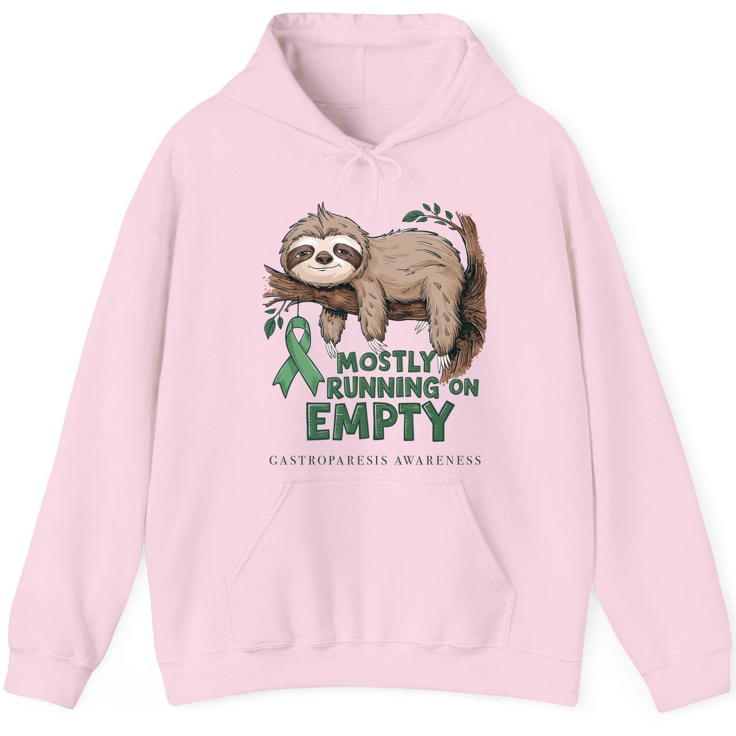 Mostly Running on Empty Gastroparesis Awareness gastroparesis awareness Hoodie Light Pink product mockup