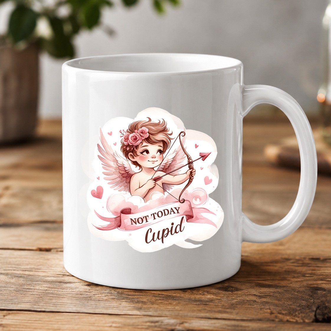 Not Today Cupid cupid White Mug White product mockup