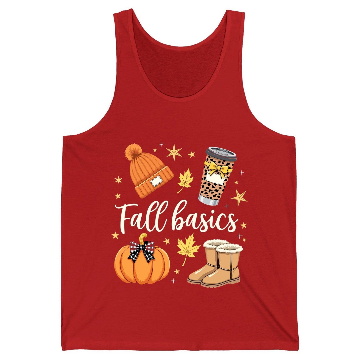 Fall Basics autumn essentials Tank Top Red product mockup