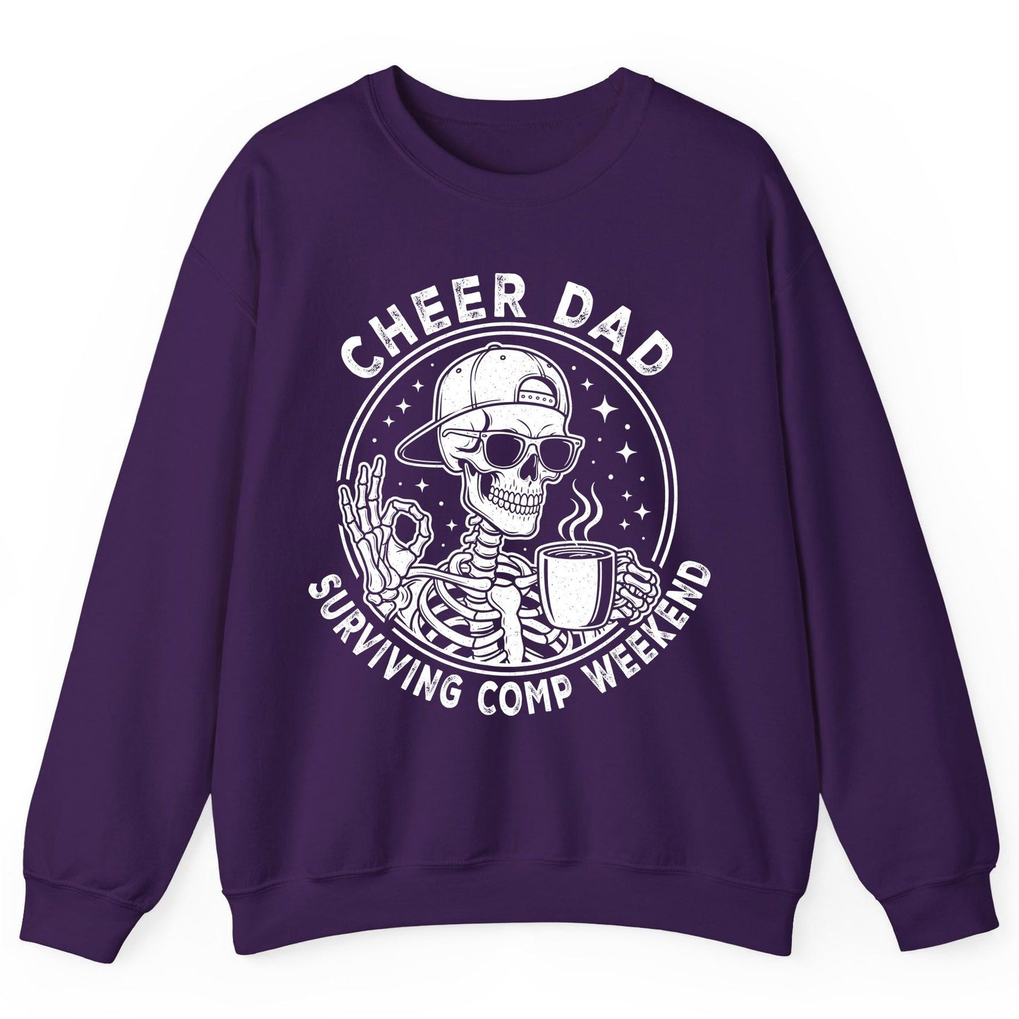 Cheer Dad Surviving Comp Weekend cheer dad Sweatshirt Purple product mockup