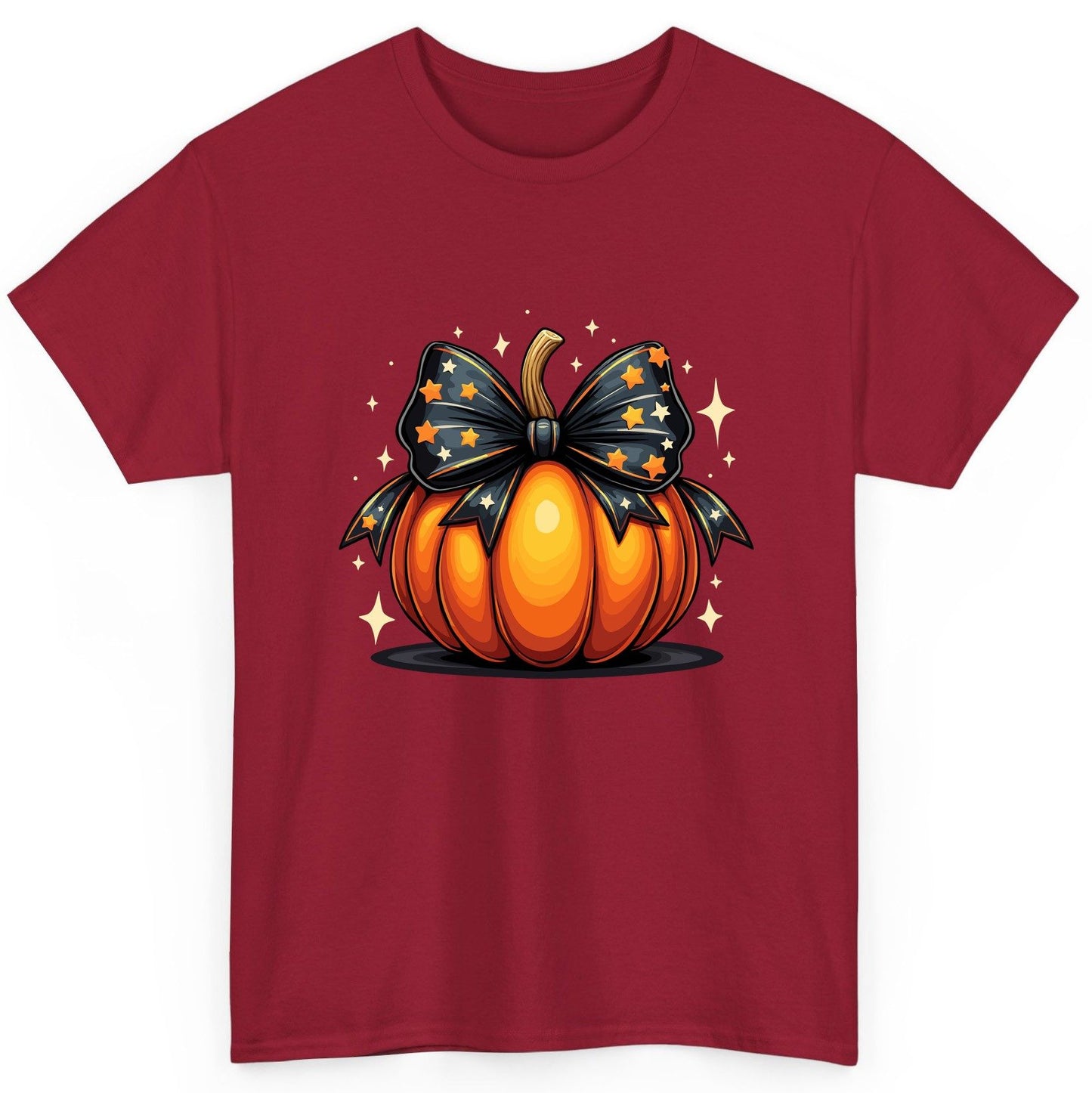 Starry Bow Pumpkin Halloween pumpkin T-Shirt Cardinal Red product mockup