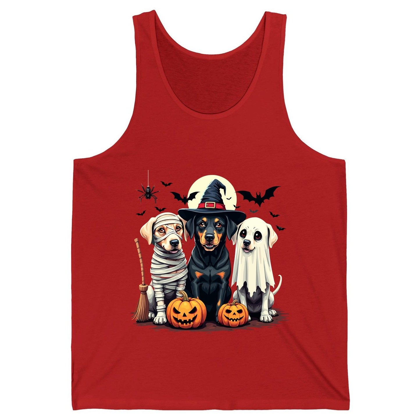 Halloween Dogs in Costumes dogs in Halloween costumes Tank Top Red product mockup