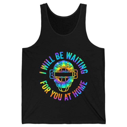 I Will Be Waiting for You at Home baseball catcher Tank Top Black product mockup