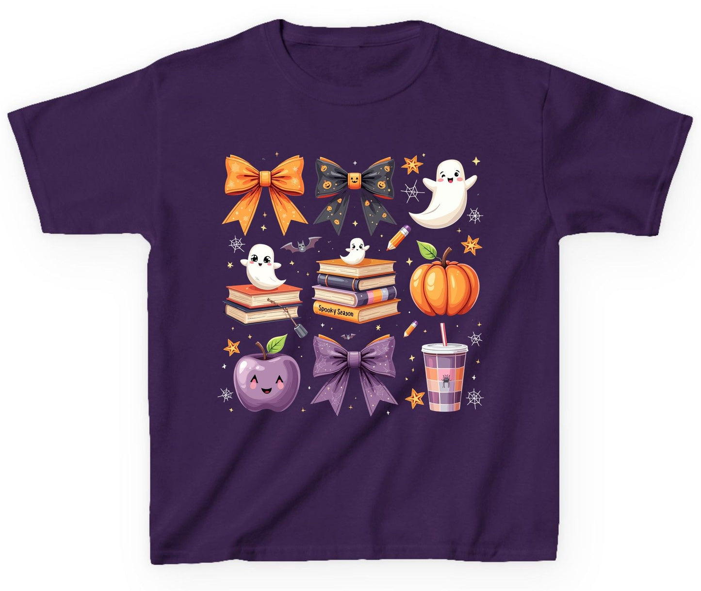 Spooky Season Halloween Youth T-Shirt Purple product mockup