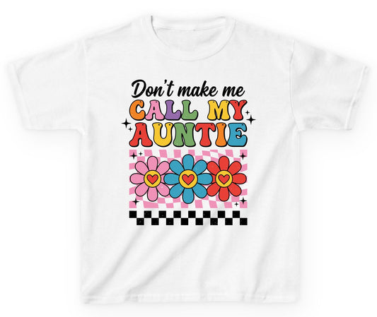 Call My Auntie family humor Youth T-Shirt White product mockup