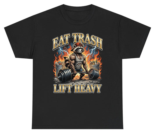 Eat Trash Lift Heavy raccoon Youth T-Shirt Black product mockup