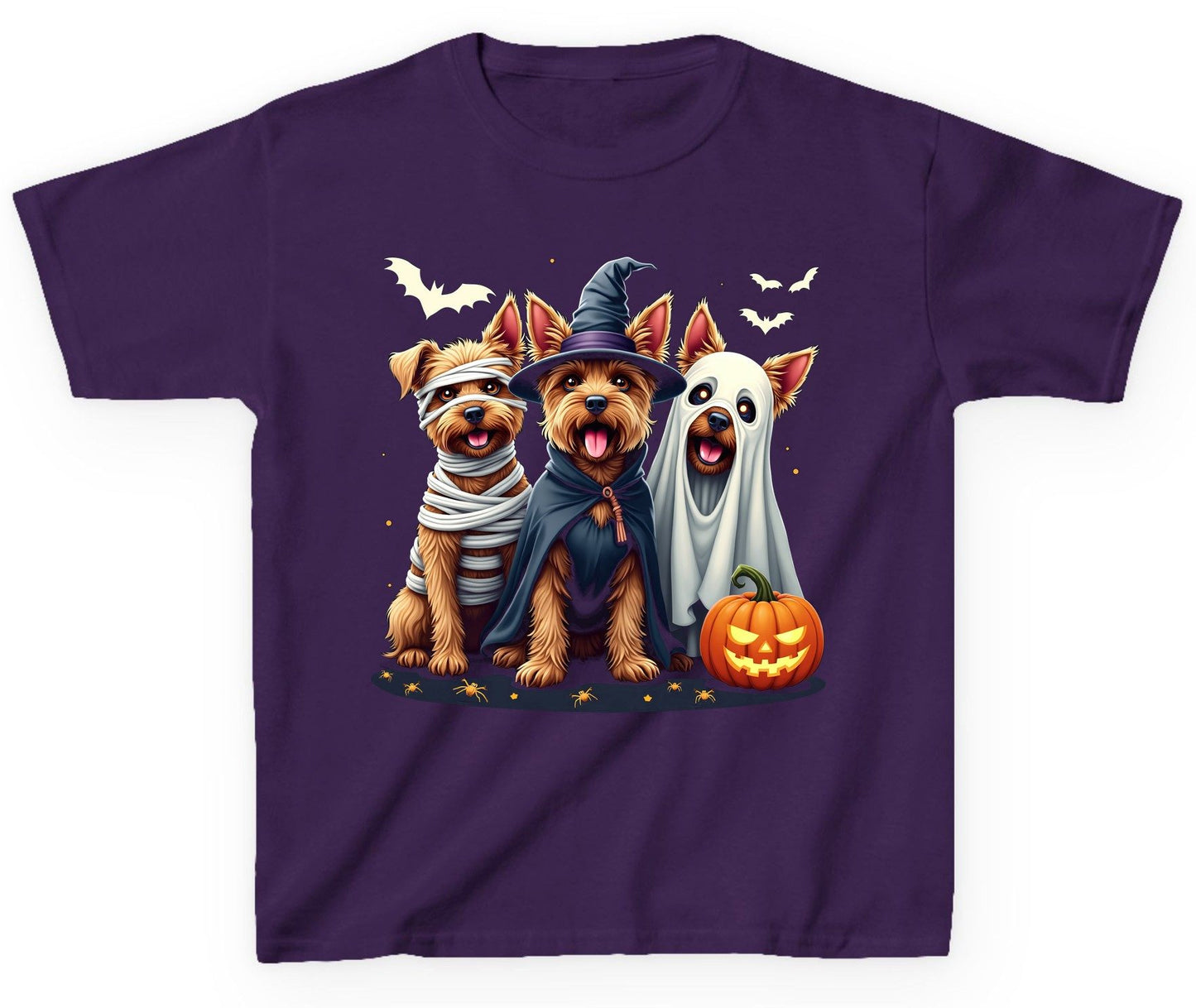 Cute Dogs Halloween Costumes dogs in Halloween costumes Youth T-Shirt Purple product mockup