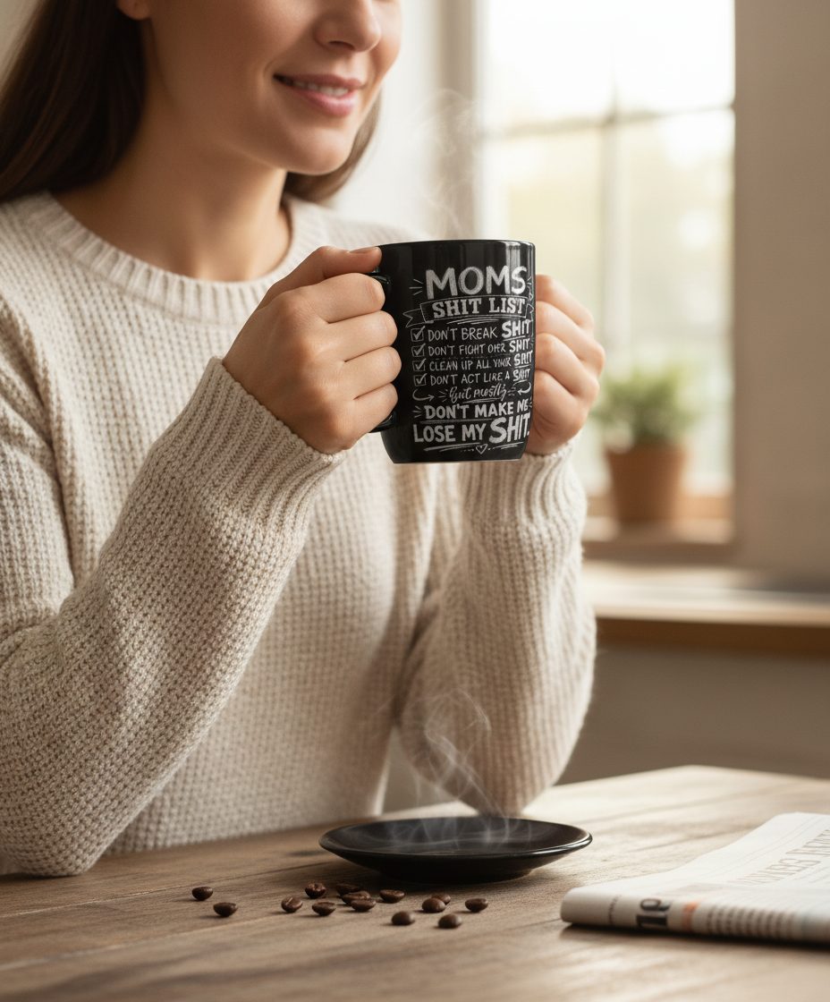 DON'T ACT LIKE a SHIT But Mostly DON'T MAKE ME LOSE MY SHIT Black Mug - lifestyle model mockup - Black