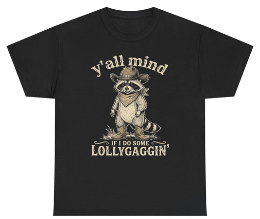 Y'all Mind IF I DO SOME Lollygagging' Youth T-Shirt - product mockup - Black