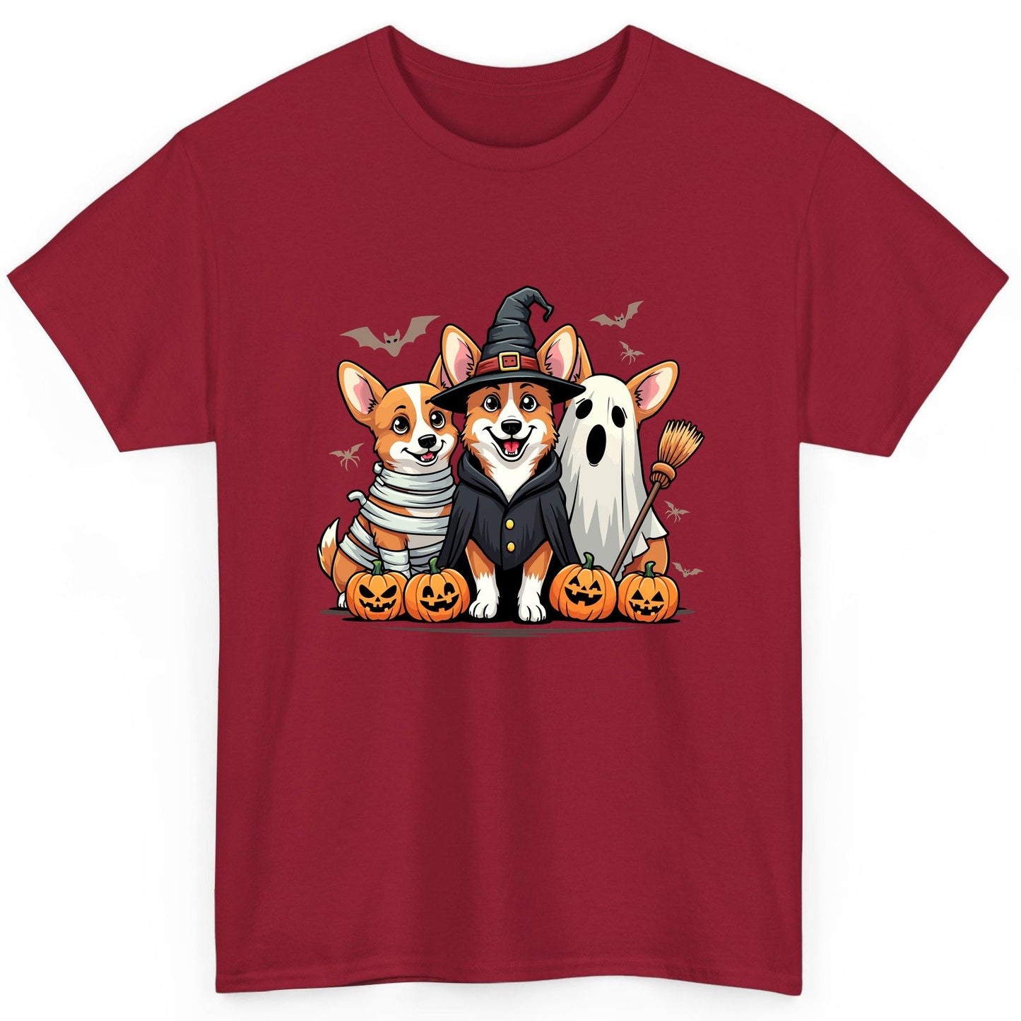 Halloween Corgi Trio Halloween corgis T-Shirt Cardinal Red product mockup