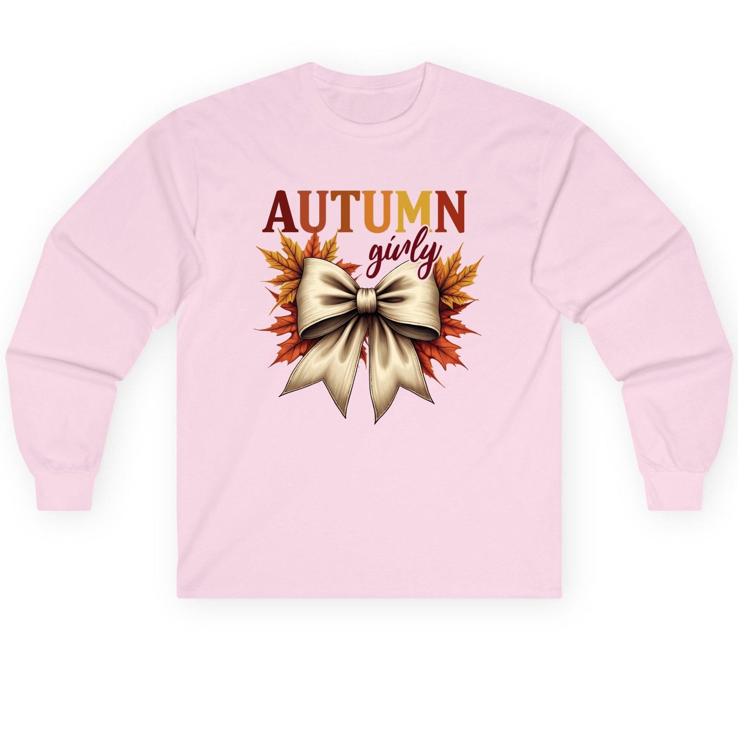 Autumn Girly autumn Long Sleeve Tee Light Pink product mockup