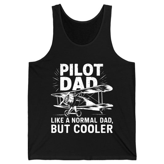 Pilot Dad, Like a Normal Dad, but Cooler pilot dad Tank Top Black product mockup