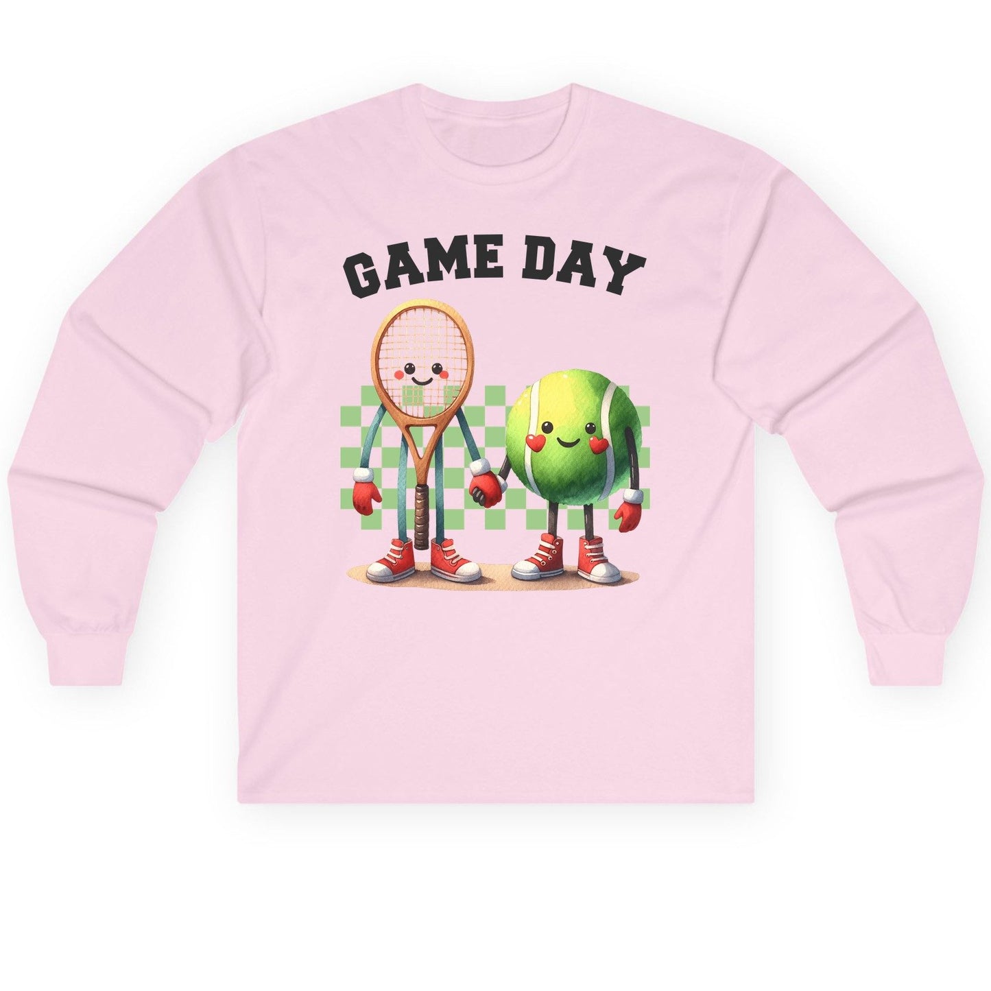 Game Day tennis Long Sleeve Tee Light Pink product mockup