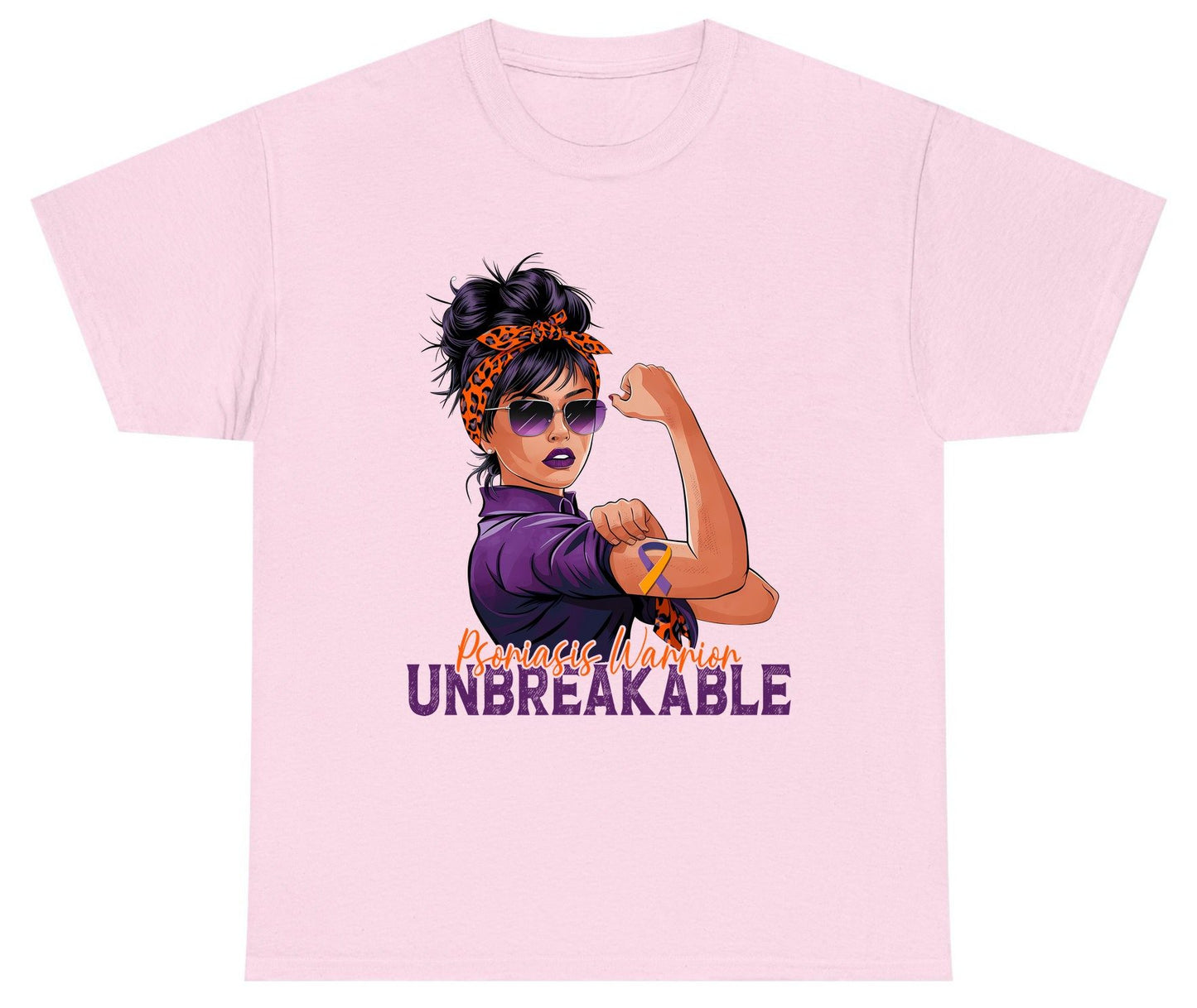 Psoriasis Warrior Unbreakable psoriasis awareness Youth T-Shirt Light Pink product mockup