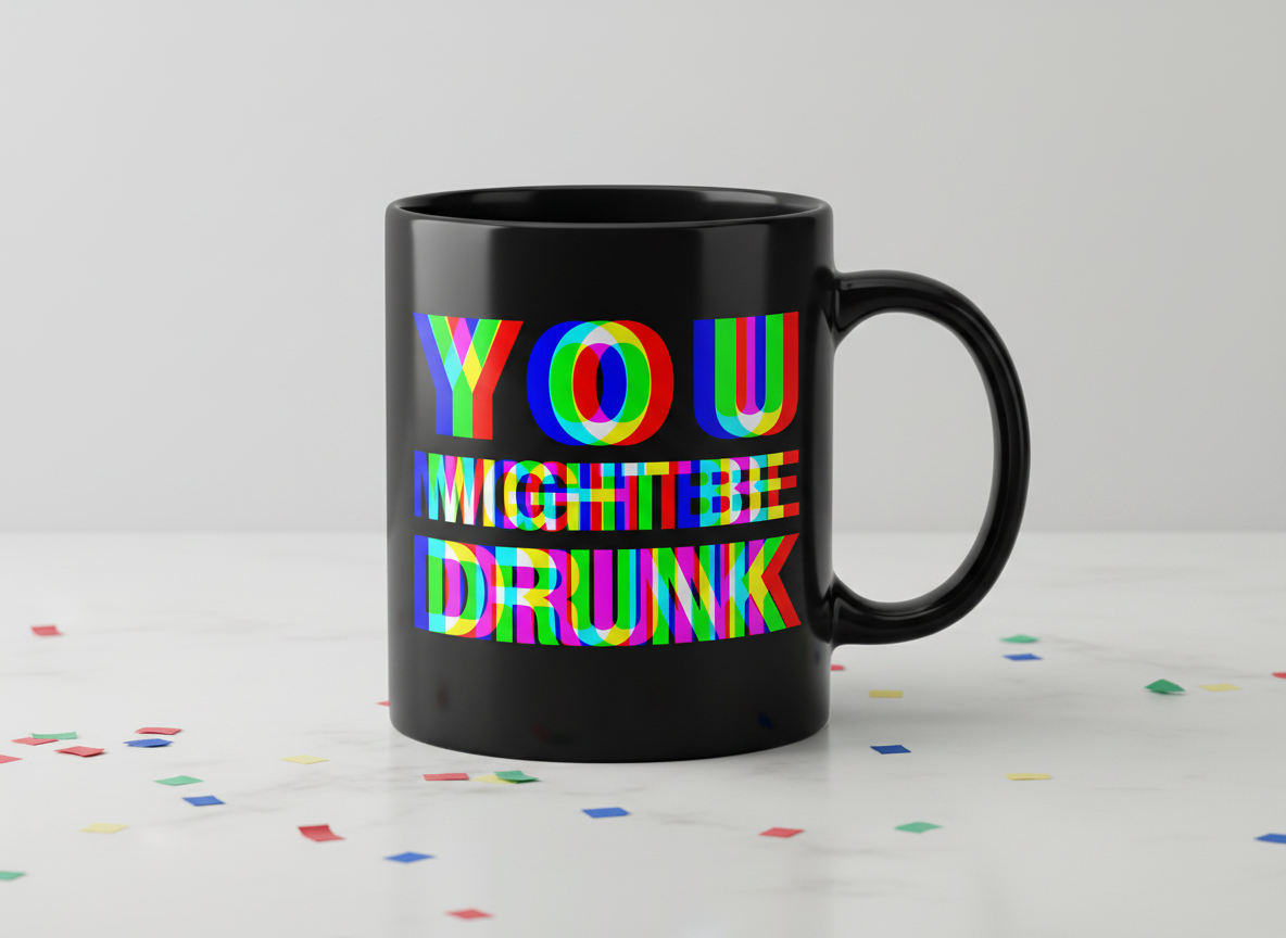You Might Be Drunk Funny Party Humor Black Mug - Black