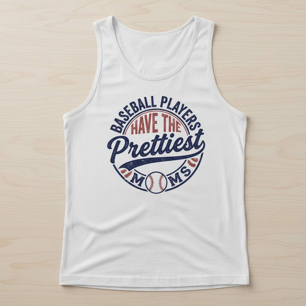 Baseball Players Have The Prettiest Moms Funny Sports Mom Design Tank Top - White