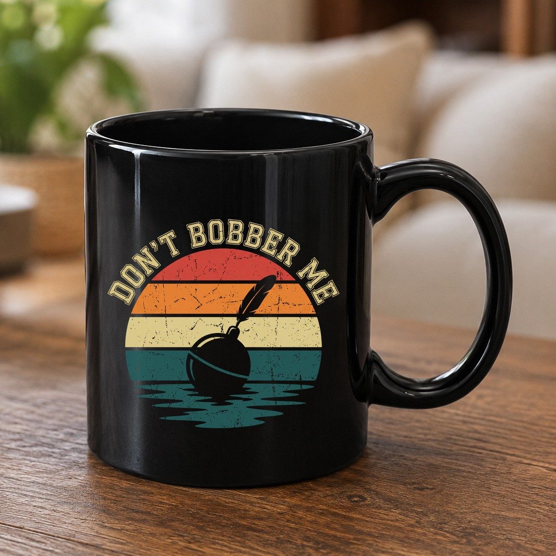 Don't Bobber Me fishing Black Mug Black product mockup